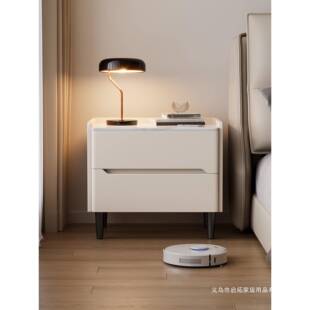 现代简约全实木床头柜家用卧室小型床边储物柜带锁多功能收纳柜子