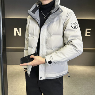 2025冬季休闲风立领羽绒服鸭绒男新款修身保暖外套日常百搭夹克