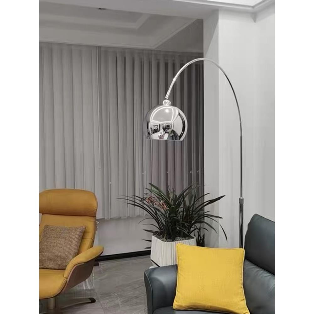 意大利轻奢落地灯设计感无主灯客厅现代北欧钓鱼灯极简沙发立式灯