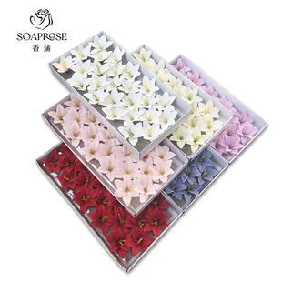 香蒲百合香皂花头彷真香薰花永生花束礼盒手工diy材料耶诞节