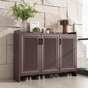 咖啡色户外全铝合金属鞋柜别墅门口室外防水防晒阳台储物柜子整装