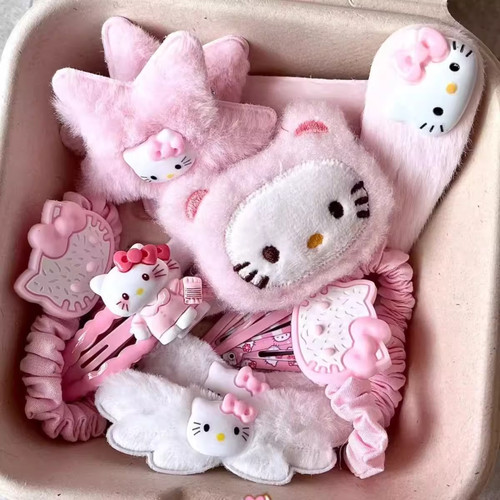 卡通可爱猫咪白色毛绒bb夹