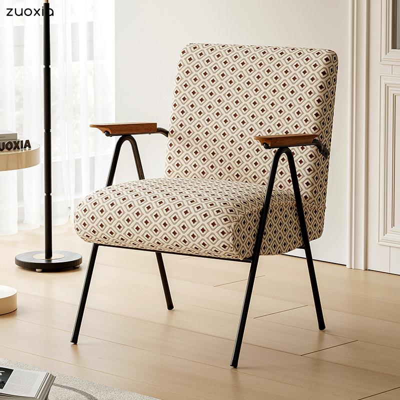 北欧覆古沙发椅休闲 ins网红椅子咖啡厅小户型客厅中古单人家俱