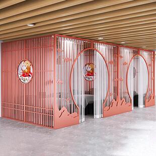 美容院屏风隔断养生馆头疗采耳床包厢单肩足浴茶楼卡座拱门装饰墙