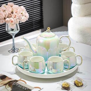 乔迁新居水具套装家用客厅轻奢现代高端陶瓷茶壶茶杯景德镇杯具