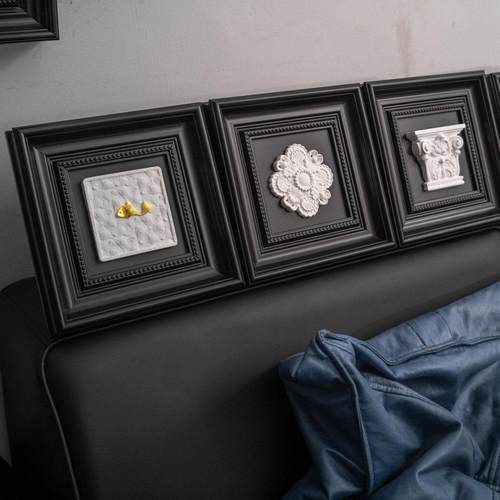 免打孔中古风浮雕立体装饰画 画法式欧式相框摆台客厅背景玄关挂