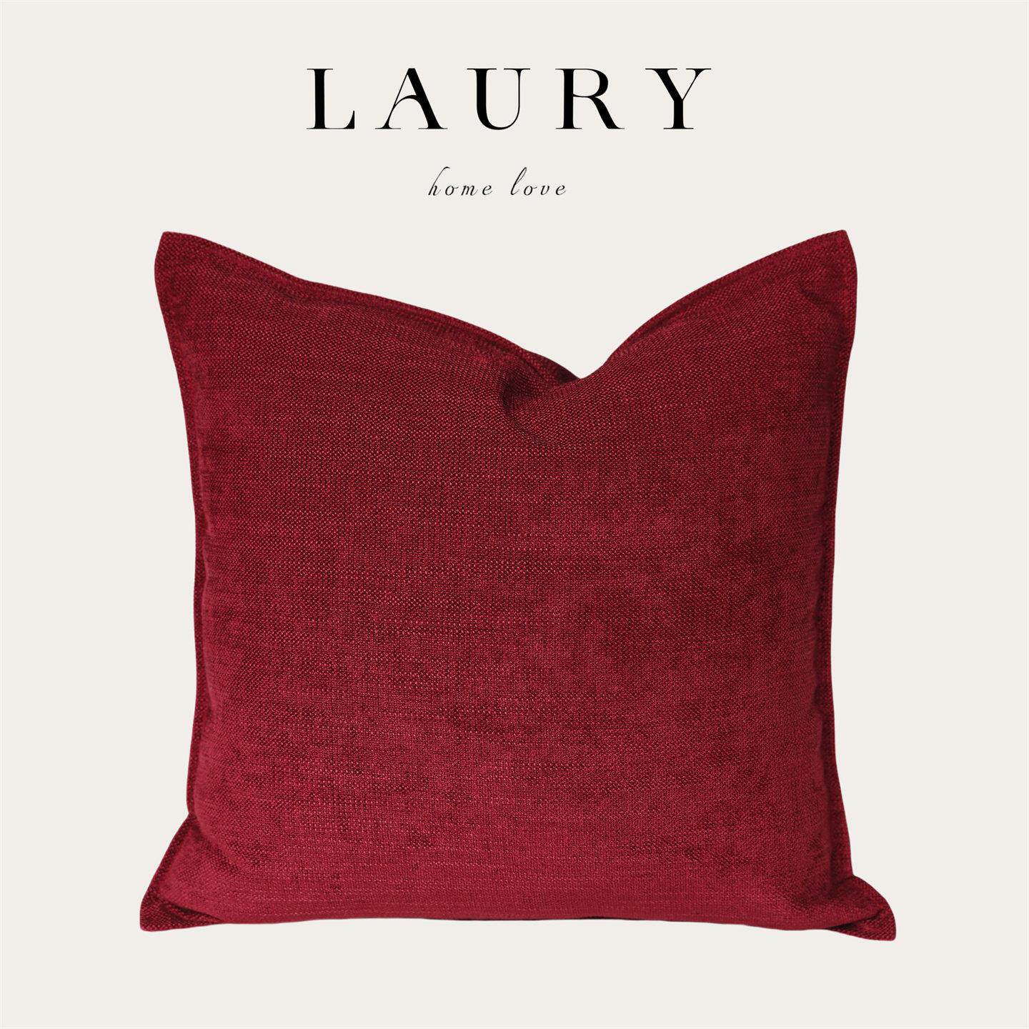 『以曼绛红色』高级轻奢感客厅沙发靠背抱枕办公室腰靠枕床上靠垫