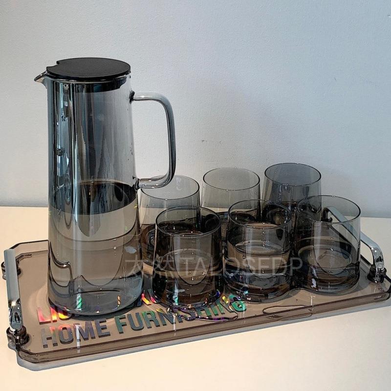 冷水壶一套风冷水壶水杯水具套装家用玻璃水具大容量速卖通亚马逊