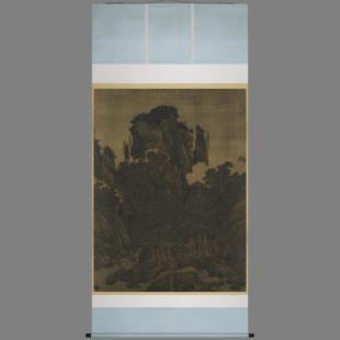 北宋李唐万壑松风图巨幅台北新图1:1原大高清复制品台北装风景图