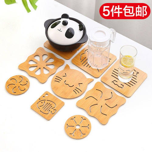 木质卡通隔热垫餐桌垫可爱茶杯垫