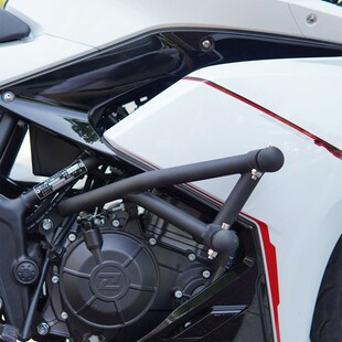 适改凯越250RR刺鸟四弹簧头保险杠用装加件防摔杠护杠配强竞技杠