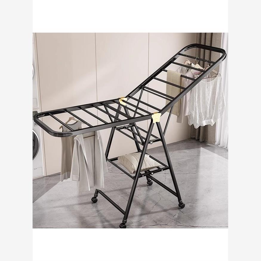 折叠阳台家用落地卧室晒衣架室内挂衣杆凉晒架子晒被子神器