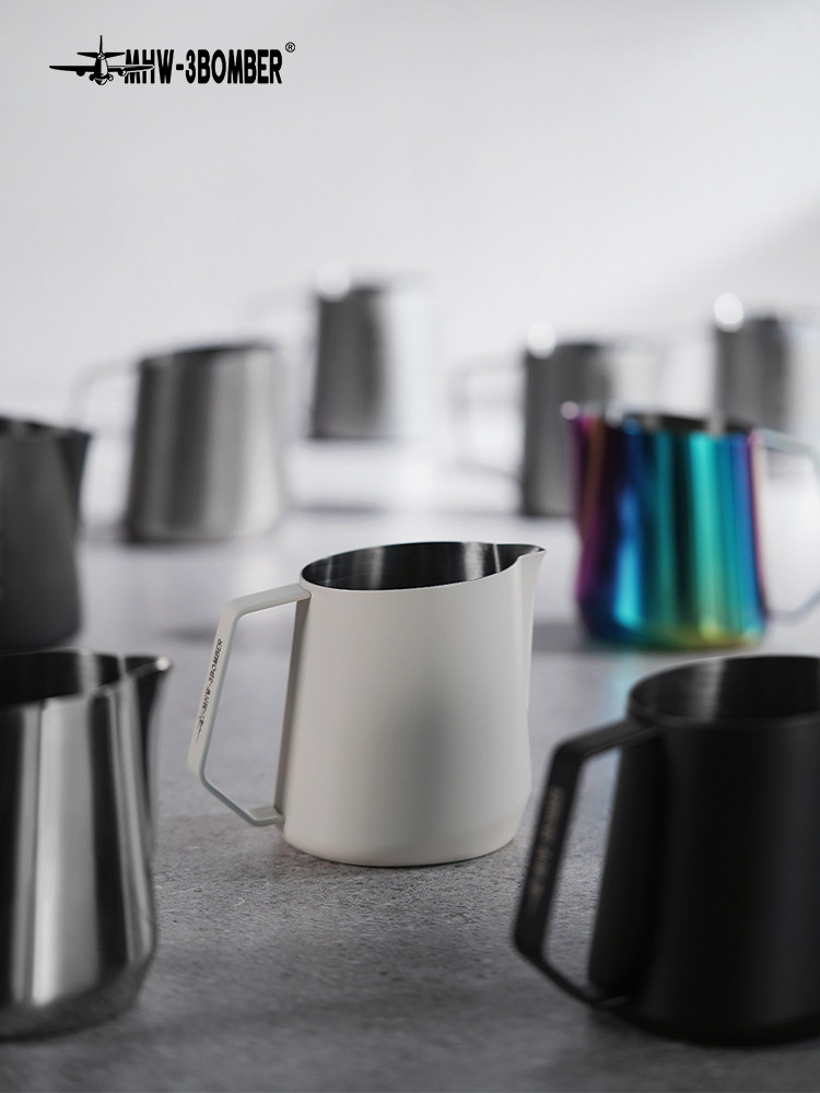 MHW轰炸机GT拉花缸意式咖啡拉花杯304不锈钢打奶泡杯斜口压纹奶缸,餐饮具,拉花缸/拉花杯/打奶缸,淘宝优惠券,粉丝福利购,淘宝优惠卷