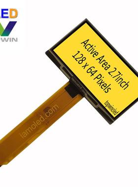 2.7英寸oled液晶屏22pin脚黄光QG-2864ASWPG01厂家SPD0301显示屏