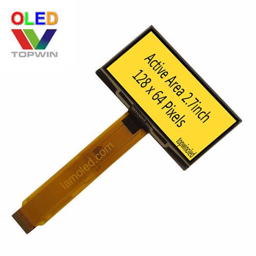 2.7英寸oled液晶屏22pin脚黄光QG-2864ASWPG01厂家SPD0301显示屏