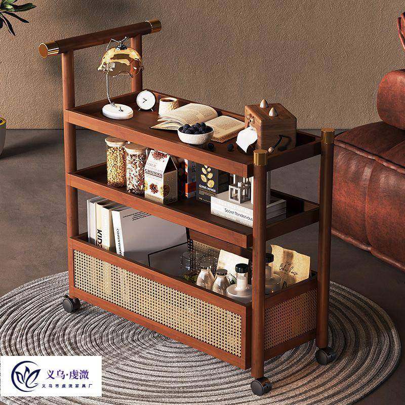 移动复古小推车客厅藤编置物架子沙发茶几网红餐厅上菜车餐桌边几,电子元器件市场,其它元器件,淘宝优惠券,粉丝福利购,淘宝优惠卷