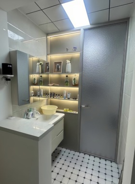 鹤淇美全铝卫生间隔断柜柜推拉门铝合金浴室玻璃门厕所移门