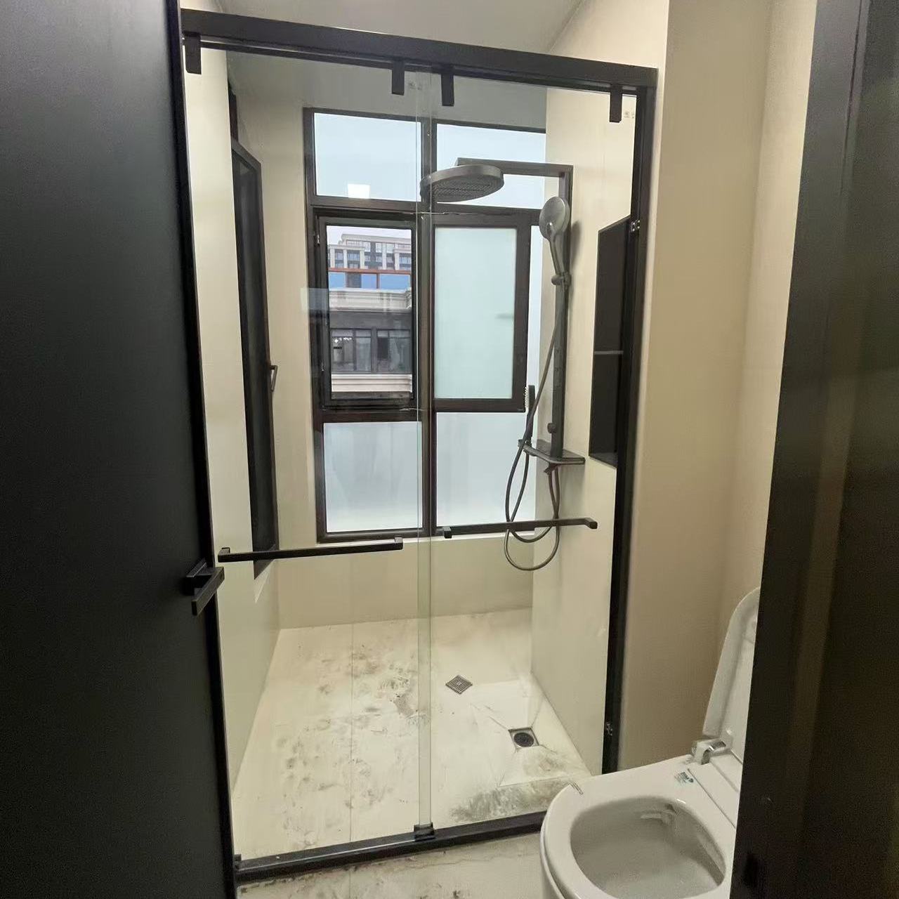 卫生间隔断淋浴房一体定制全玻璃现代简约家用隔断设计