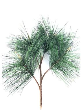 QSX仿真植物P松枝叶VC防叶火防晒4头松针头松树迎客果松树子
