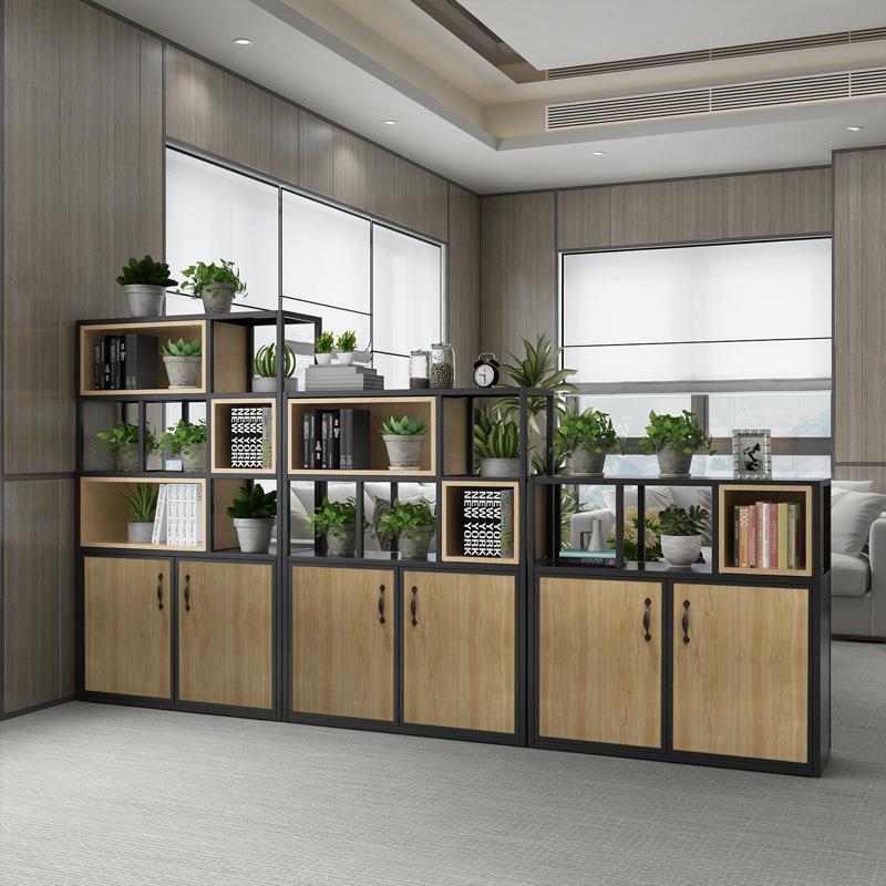 铁艺工物业风隔断置架花架DQH美式古复收纳储物文件公柜办室屏风