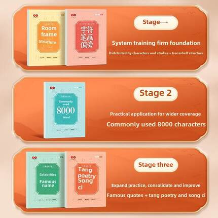 楷书练习本8000字成人练习本初高中学生入门级笔控硬笔描红色楷书