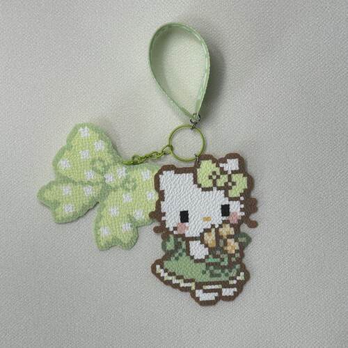 HelloKitty拼豆成品钥匙扣车饰手工车载挂件卡通可爱Hello平安