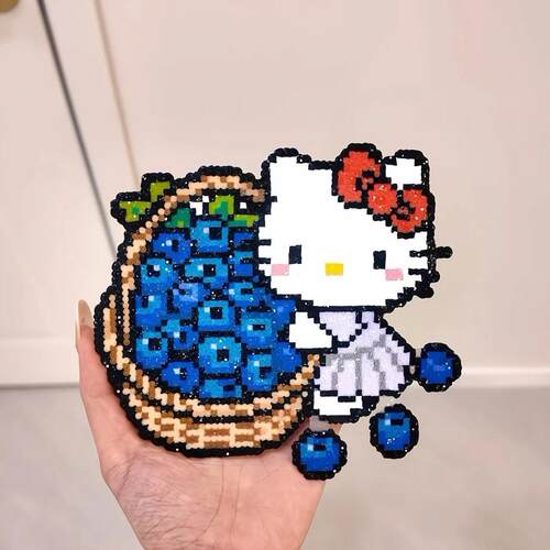 HelloKitty拼豆成品钥匙扣挂件包挂可爱送朋友礼物七夕Hello装饰