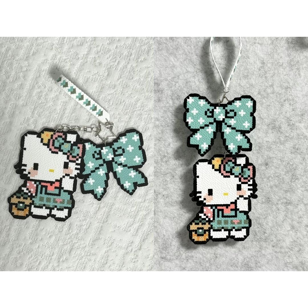 爆款Kitty猫波点蝴蝶结钥匙扣成品现货汽车挂件生日礼物