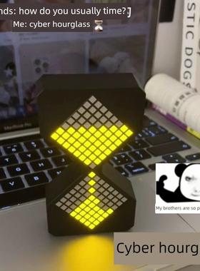 网络沙漏像素风格的数字计时器创意重力传感器沙钟桌面减压装饰的