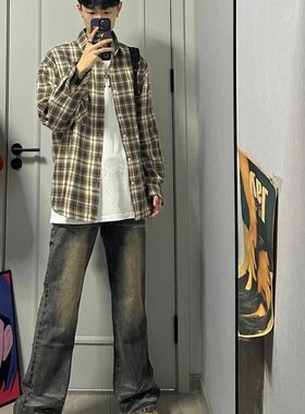男装2024新h款夏装时尚休闲衬衫搭配裤子一整套阳光干净男生穿搭