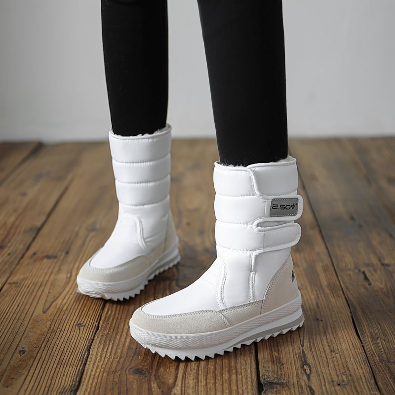 雪地靴女冬季加绒加厚防水防滑厚底羊毛保M暖棉鞋情侣款中筒短靴