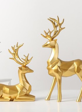 摆件客厅装饰品家居北欧麋鹿酒柜创意现代电视柜摆设工艺办公室小