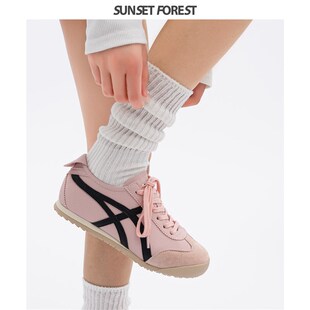 落日森林百搭复古德训鞋女2024夏季新款平底轻便U舒适运动鞋休闲