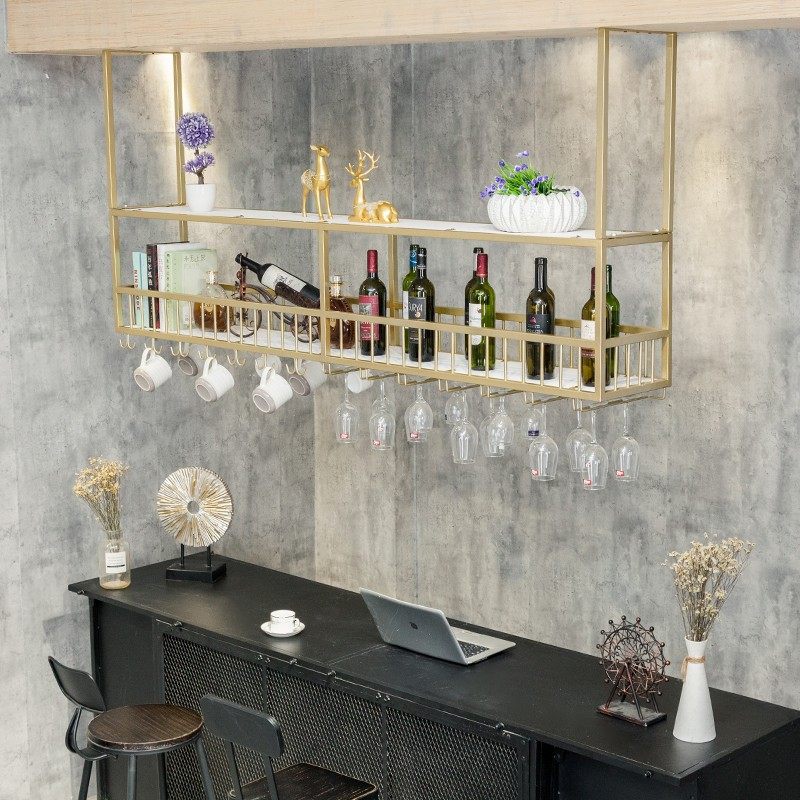 吧台铁艺吊架餐厅吊柜家用吊顶装饰倒挂高脚杯架酒吧悬挂酒架酒柜,住宅家具,酒架,淘宝优惠券,粉丝福利购,淘宝优惠卷