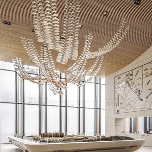 定制灯具商场售楼部非标工程灯具高档酒店大堂个性 飘带造型吊灯饰
