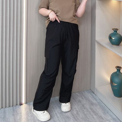 夏季薄款休闲裤子女2024新款大码胖mm宽松复古束脚阔腿直筒工装裤