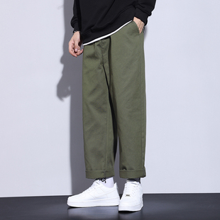 工装 裤 男生长裤 军绿色直筒裤 潮牌裤 男款 美式 子 男纯棉日系休闲裤