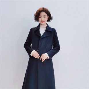 洋气高端显瘦气质百搭双面呢大衣外套 新款 D910 春秋时尚
