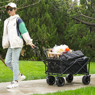 露营推车可折叠户外野餐车可携式 拉车手推车野营拉杆推车超大营地