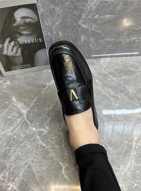 8958头层牛皮休闲板鞋新款一脚蹬男士黑色鞋透气韩版时尚休闲男