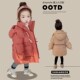 女童洋派加厚棉袄小童冬装 女宝宝羽绒棉服中长版 儿童铺棉外套新款