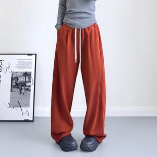 小个子胖mm修饰腿型加绒阔腿裤 大码 新款 女冬季 宽松显瘦高腰休闲裤