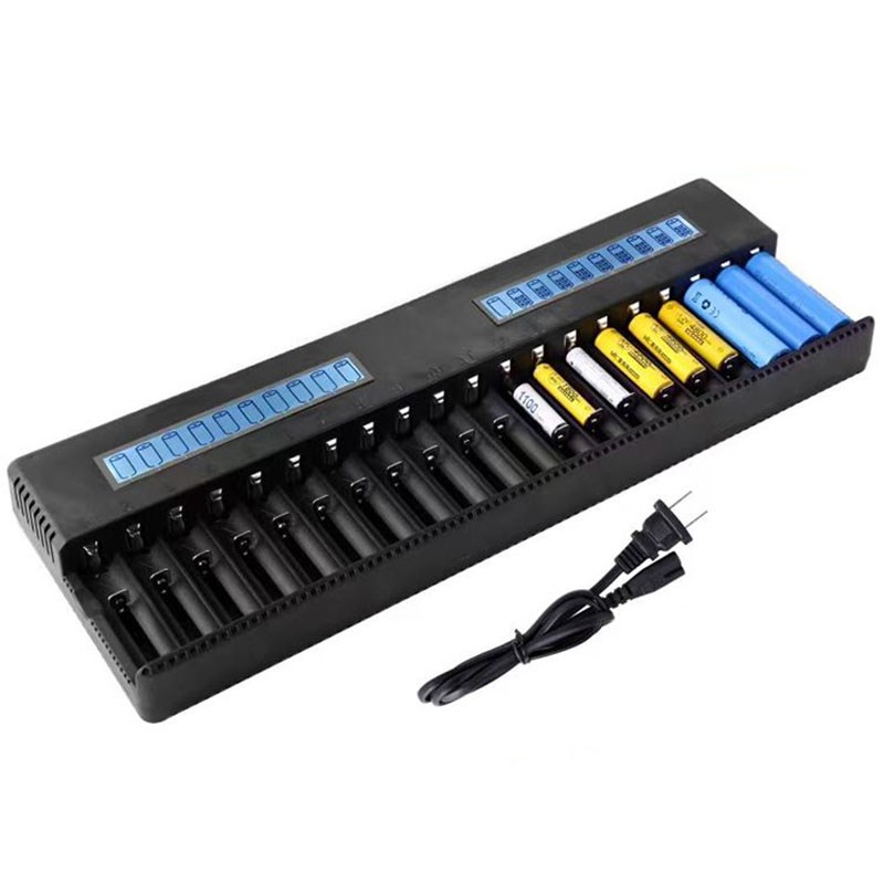 液晶屏20槽18650充电器3.7V锂电池多功能快充5号7号AA充电池通用