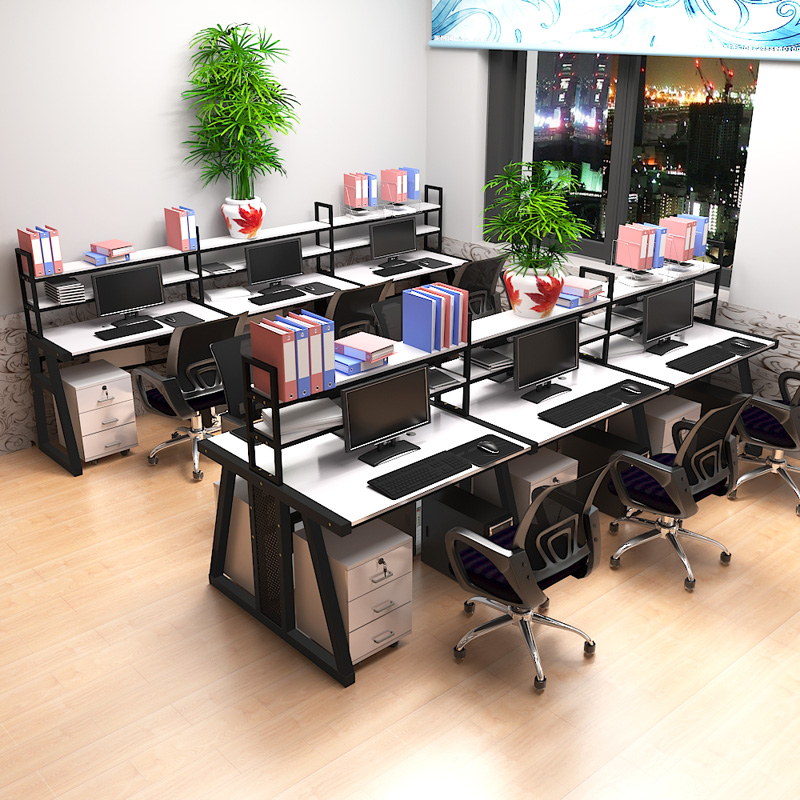 职员办公桌椅组合简约现代卡座办公桌工位四人位办公桌办公室桌子