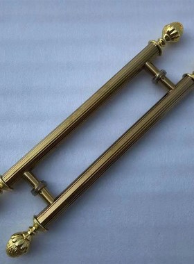 欧式无框玻璃门玫瑰金拉手红古铜黑钛金推拉木门大门把手黑色拉手