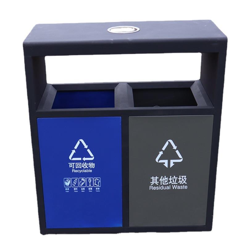 厂家直销户外分类垃圾桶景区小区公园钢木果壳箱垃圾箱