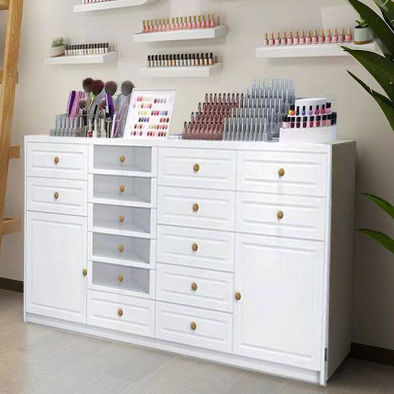 美容美甲多功能柜台展柜落地收纳柜货物存储柜指甲油地柜边柜