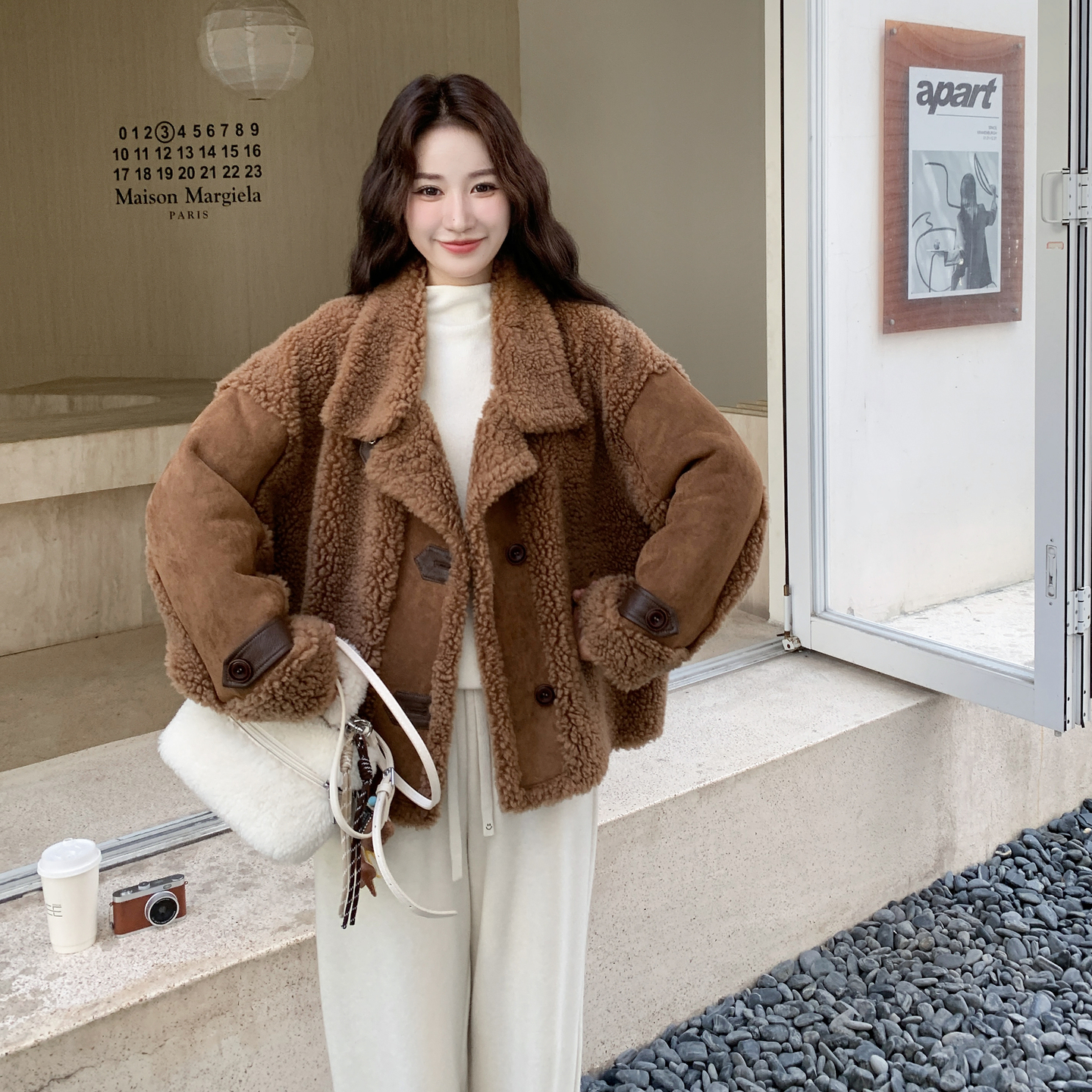 2025【现货冬款】新货皮毛一体厚外套201-Q261-P195-控288，女装毛呢外套，浙宝201