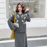 2025【现货冬款】新货花朵针织套装201-Q235-P145-控218，女装套装/套裙，浙宝201