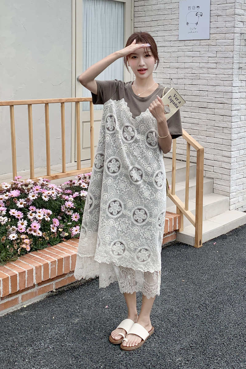 2025【现货夏款】新货蕾丝拼接连衣裙201-Q069-P145-控218,女装连衣裙,浙宝201
